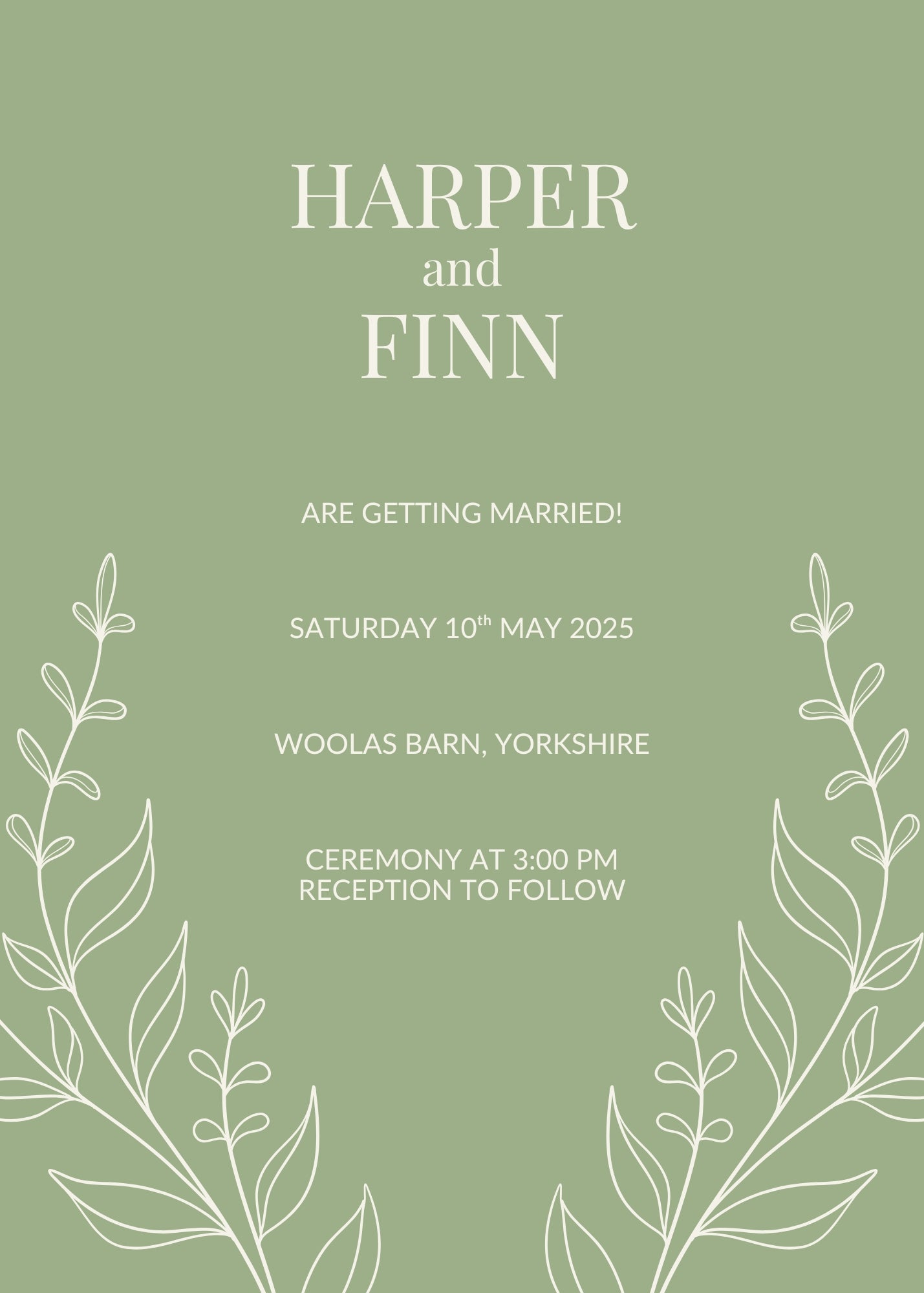 Meadow Sage Wedding Invitation