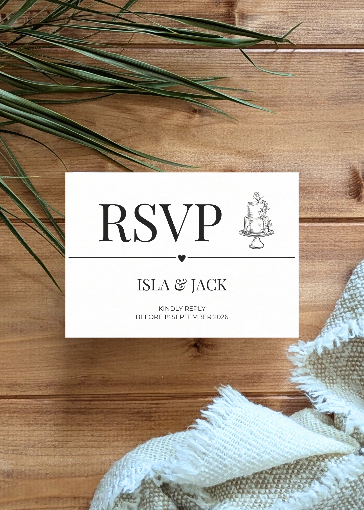 Midnight Ridge Wedding RSVP Card