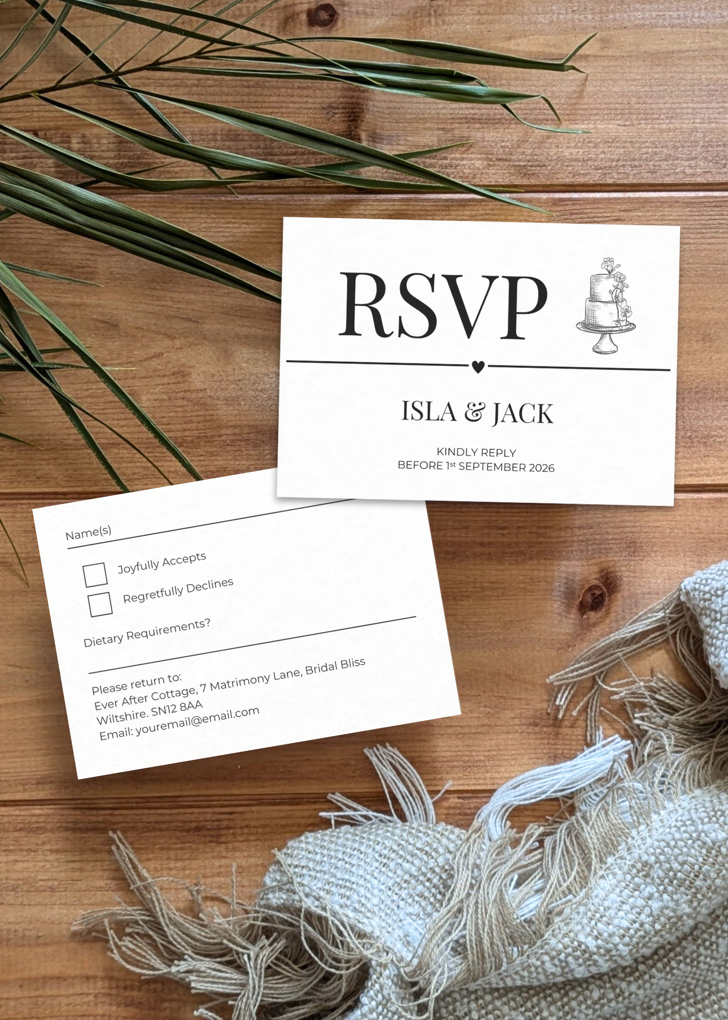 Midnight Ridge Wedding RSVP Card