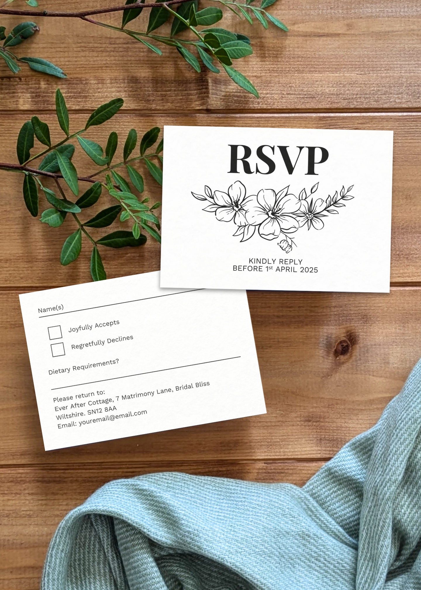 Primrose Dell Wedding RSVP Card