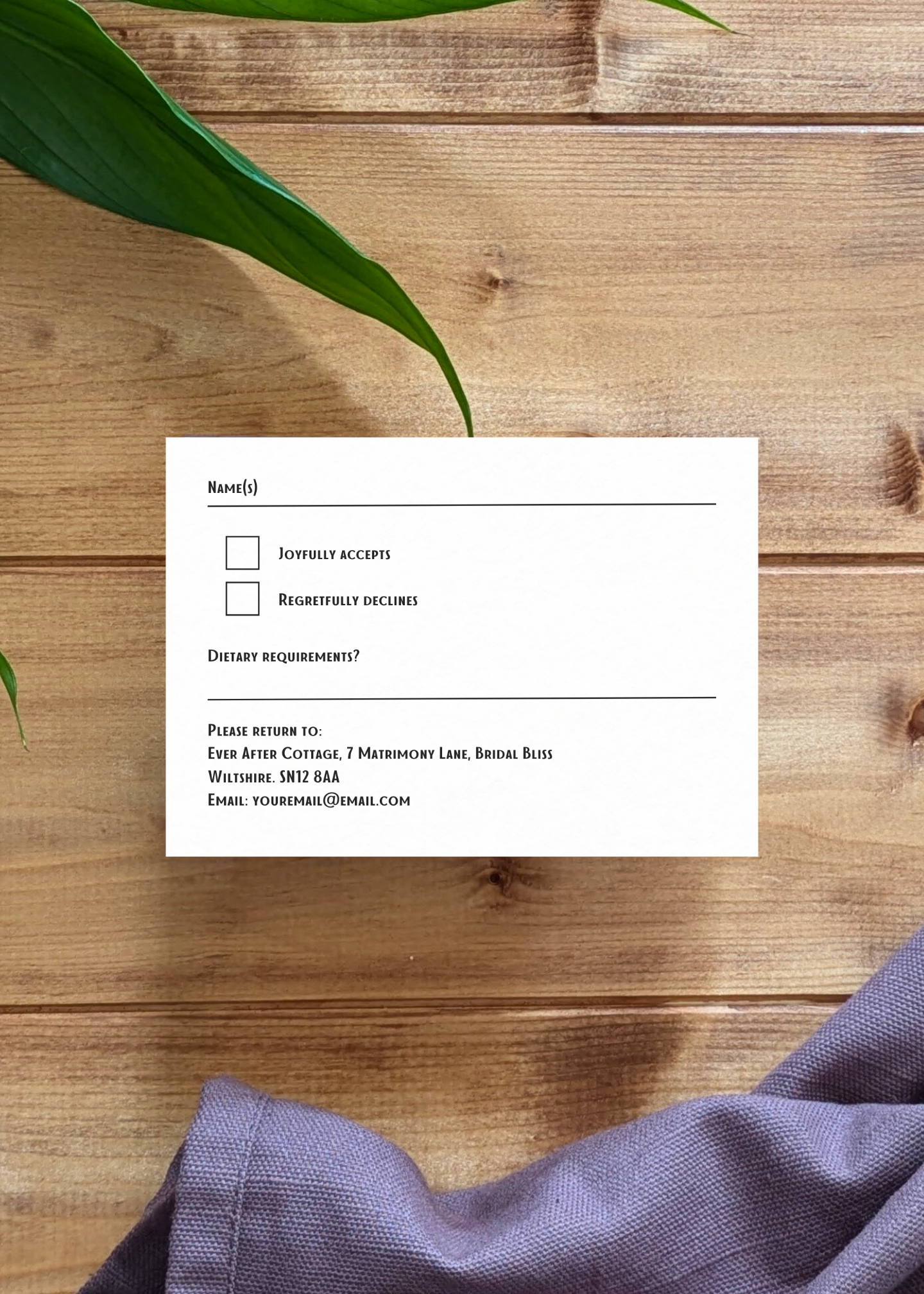 Wildflower Mist Wedding RSVP Card