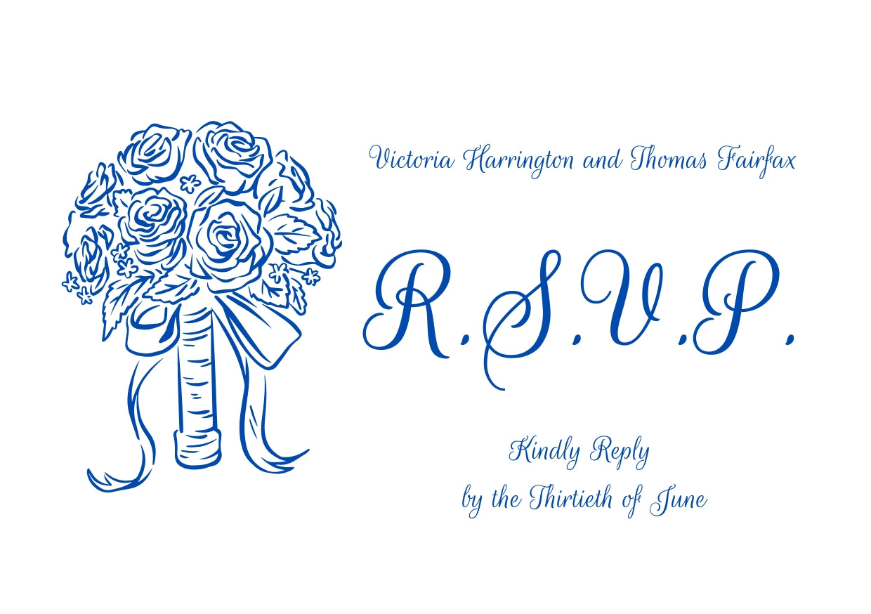 Cornflower Hill Wedding RSVP Card