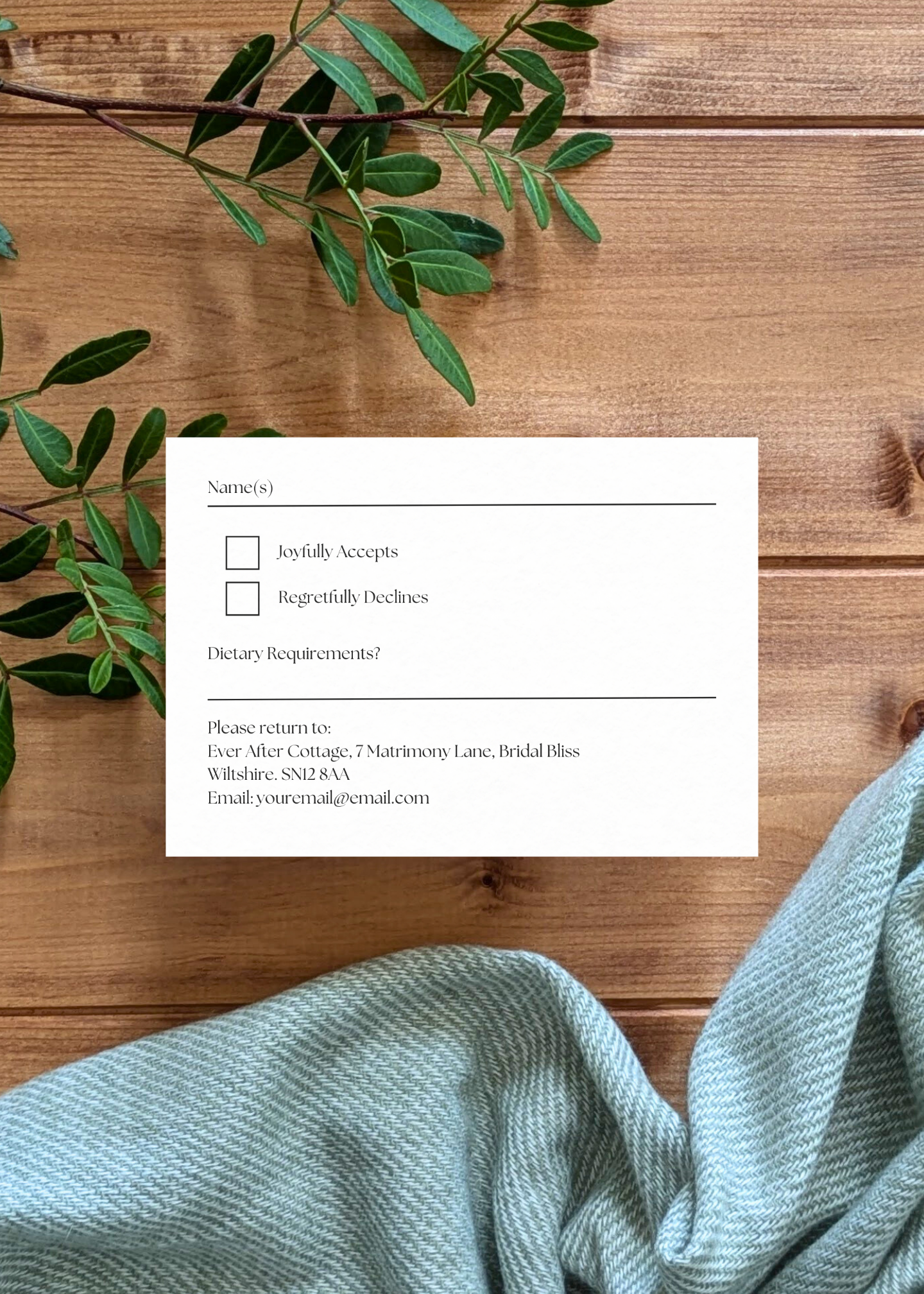 Bluebriar Wedding RSVP Card