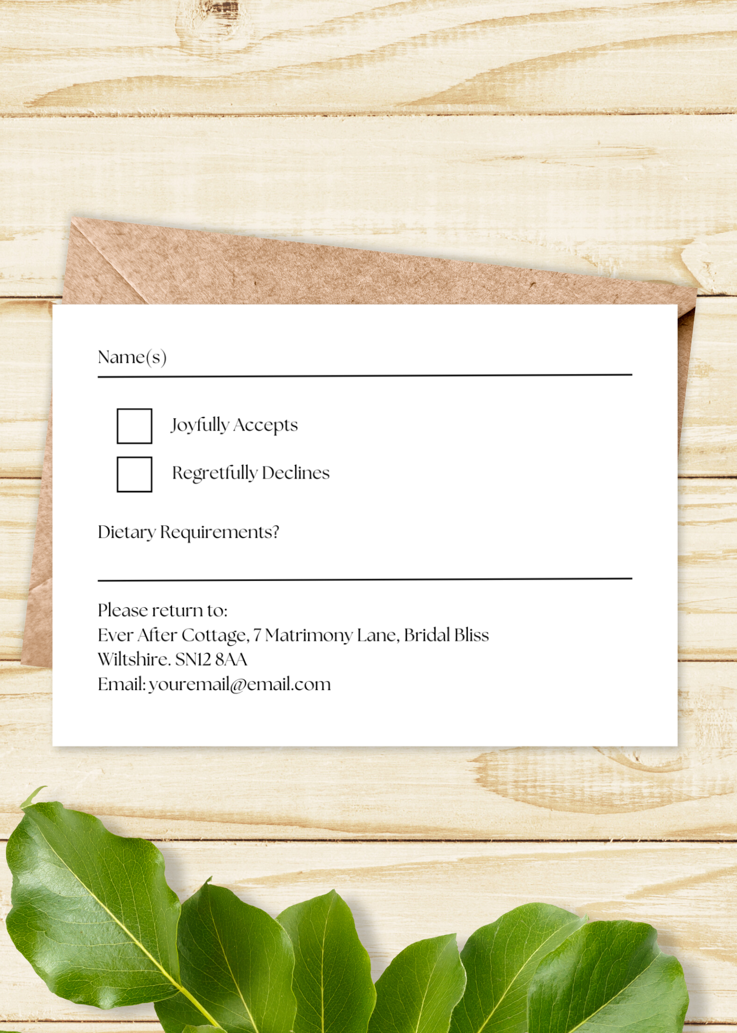 Bluebriar Wedding RSVP Card