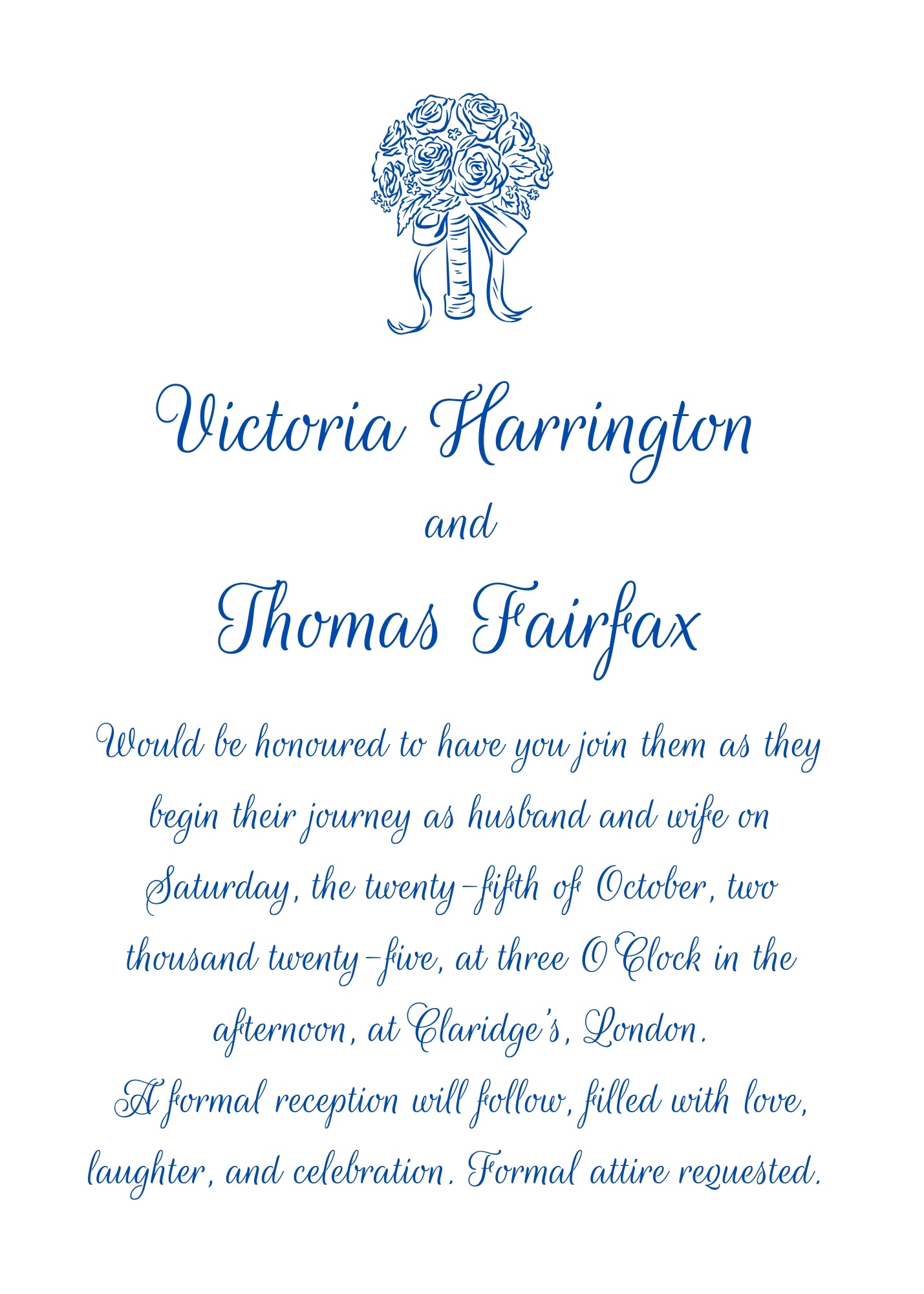 Cornflower Hill Wedding Invitation