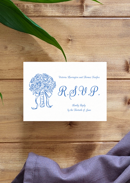 Cornflower Hill Wedding RSVP Card