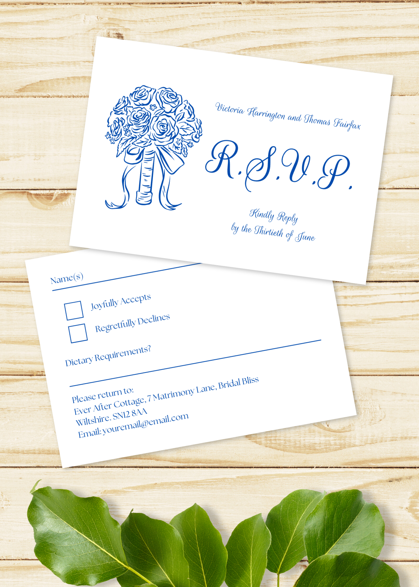 Cornflower Hill Wedding RSVP Card