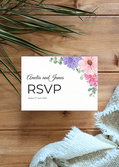 Fleur d’Amour Wedding RSVP Card