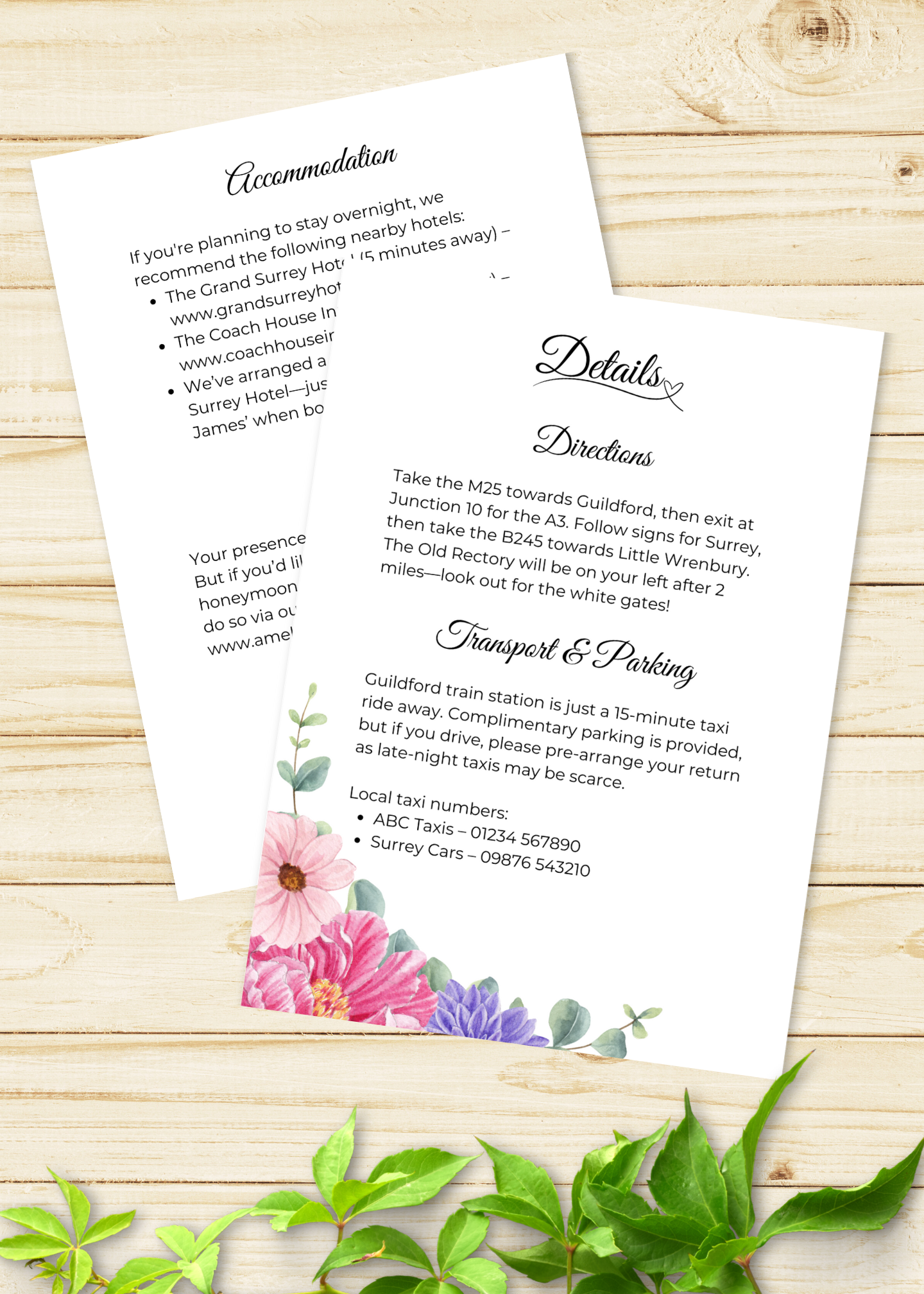 Fleur d’Amour Wedding Stationery Bundle