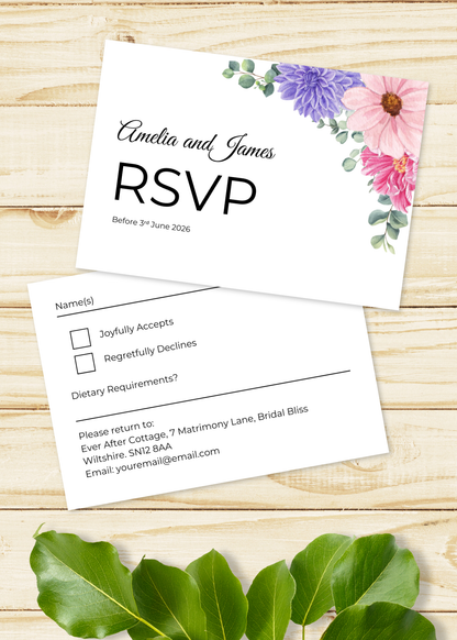 Fleur d’Amour Wedding RSVP Card