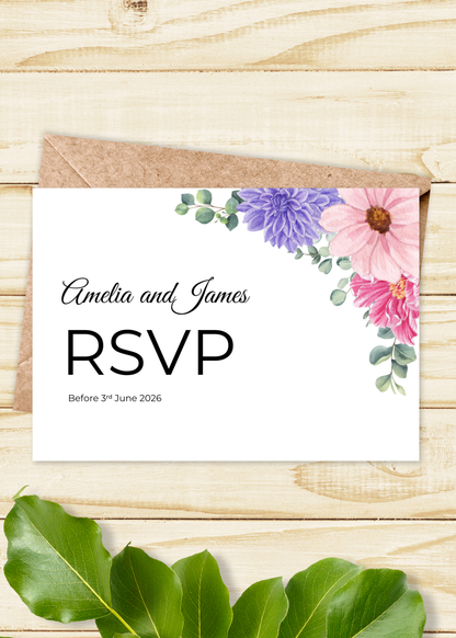 Fleur d’Amour Wedding RSVP Card