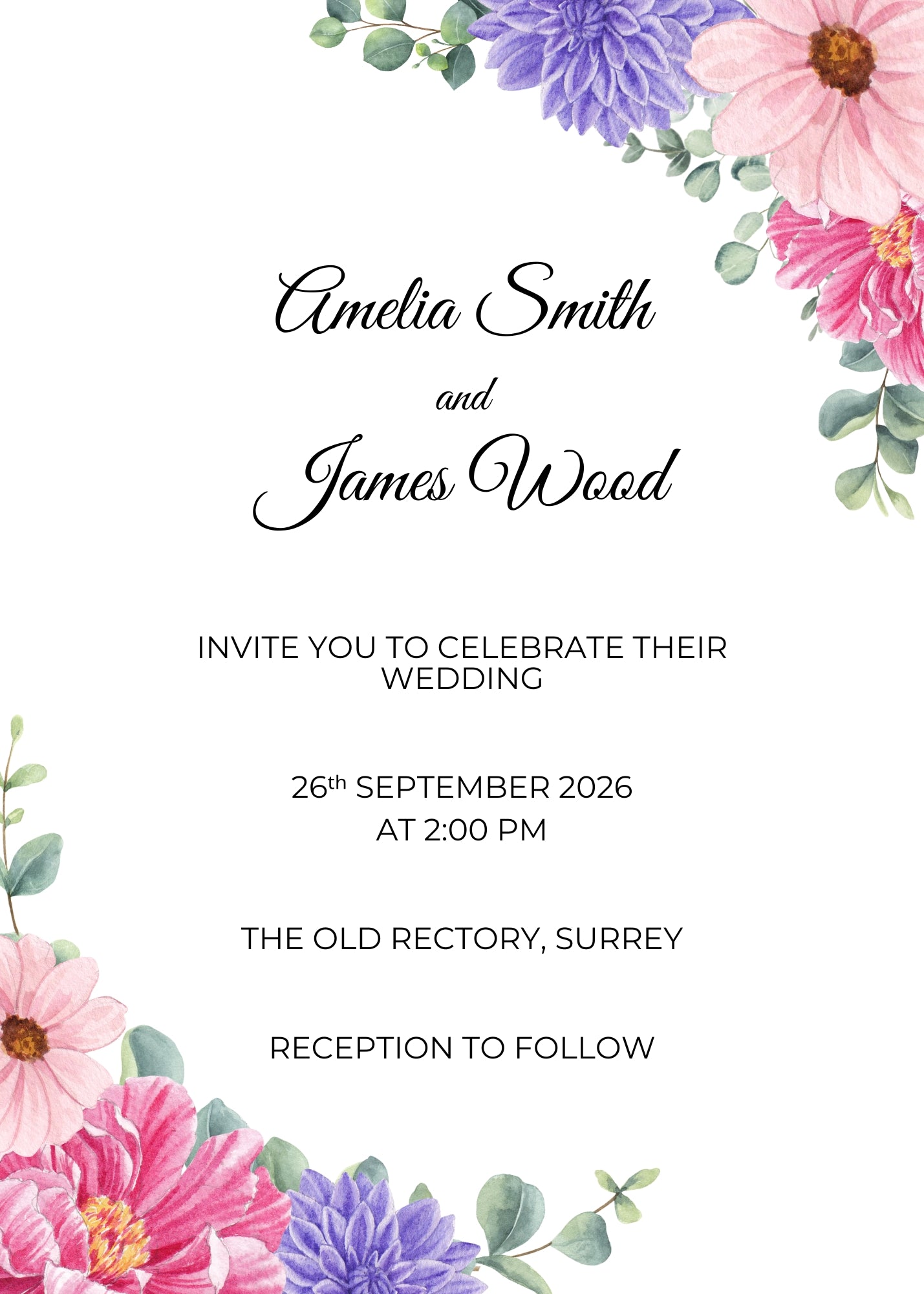 Fleur d’Amour Wedding Invitation