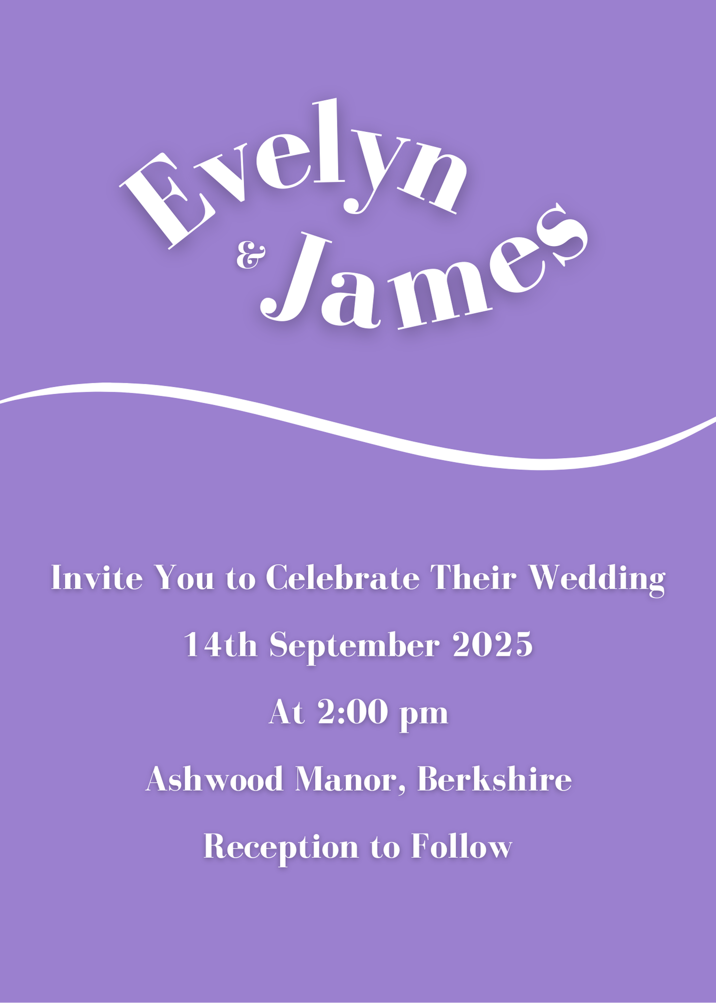 Violet Vale Wedding Invitation