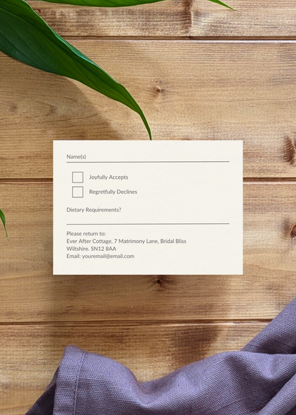 Meadow Sage Wedding RSVP Card