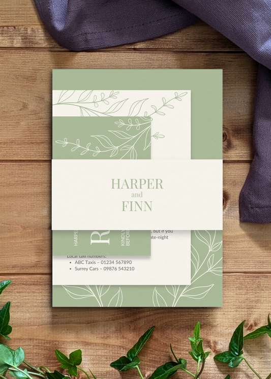 Meadow Sage Wedding Stationery Bundle