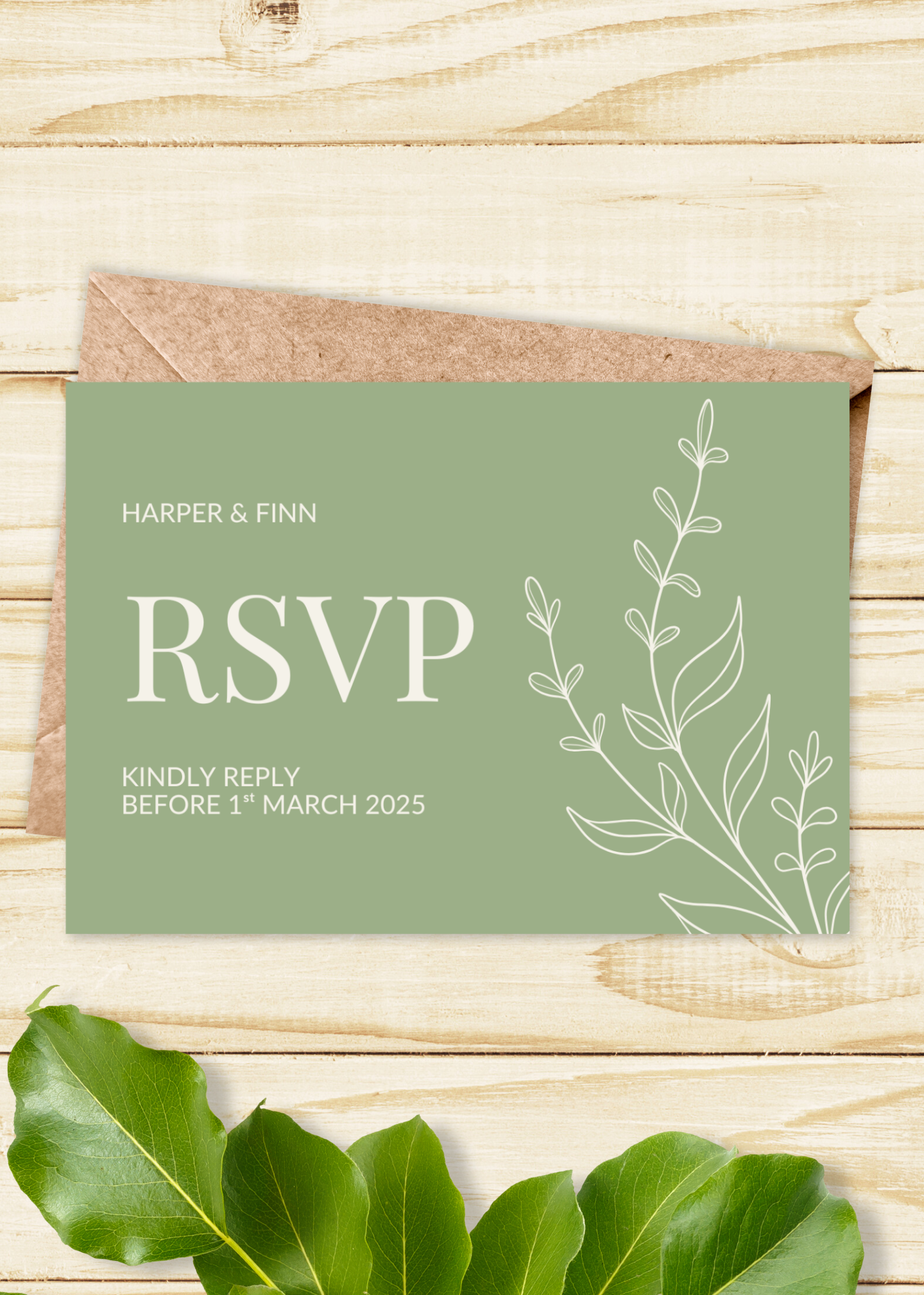 Meadow Sage Wedding RSVP Card