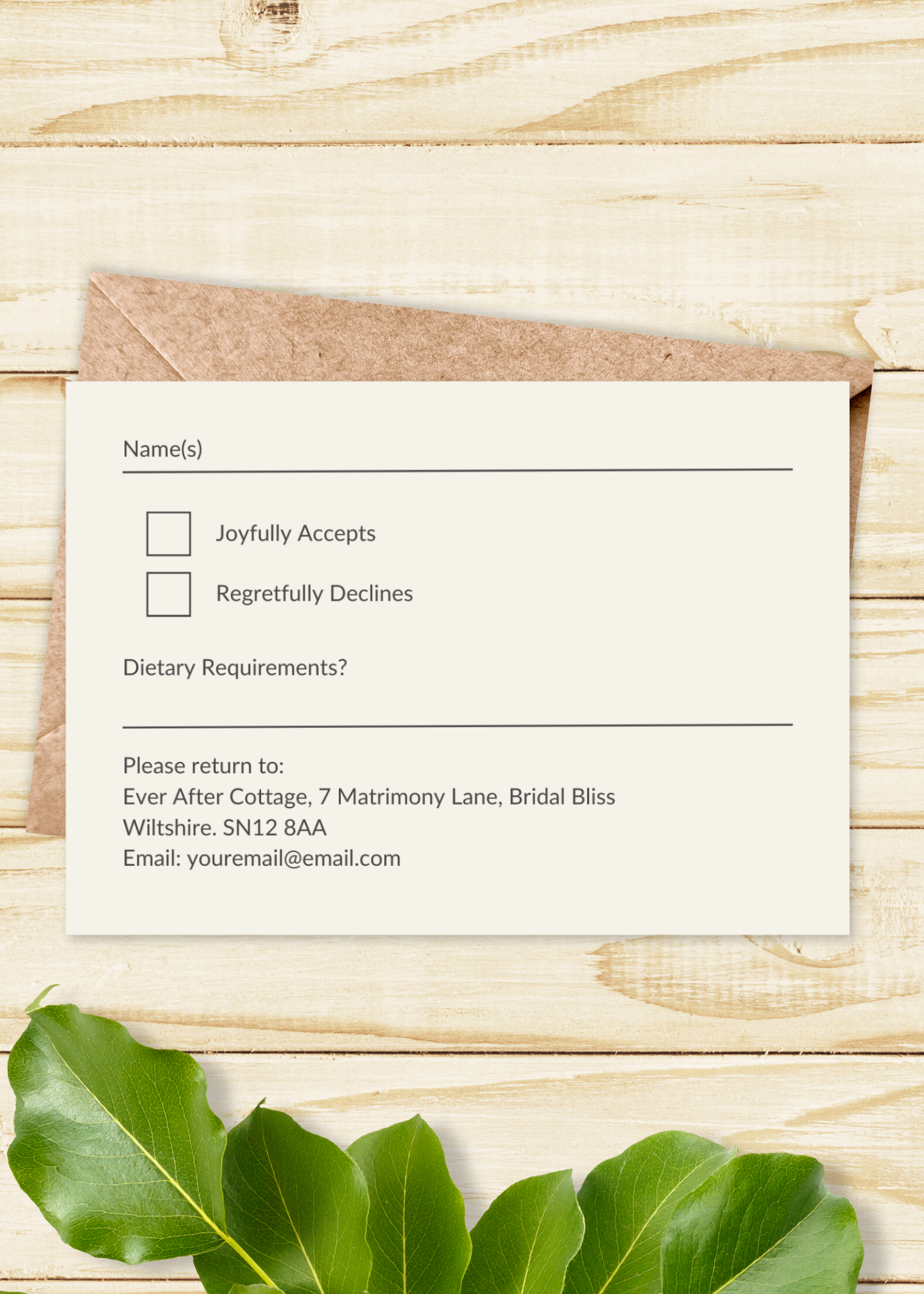 Meadow Sage Wedding RSVP Card