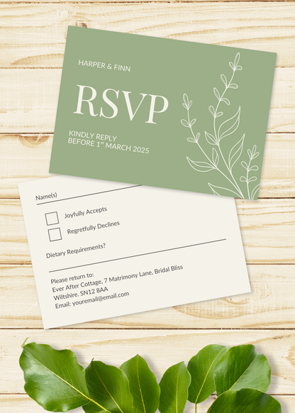 Meadow Sage Wedding Stationery Bundle