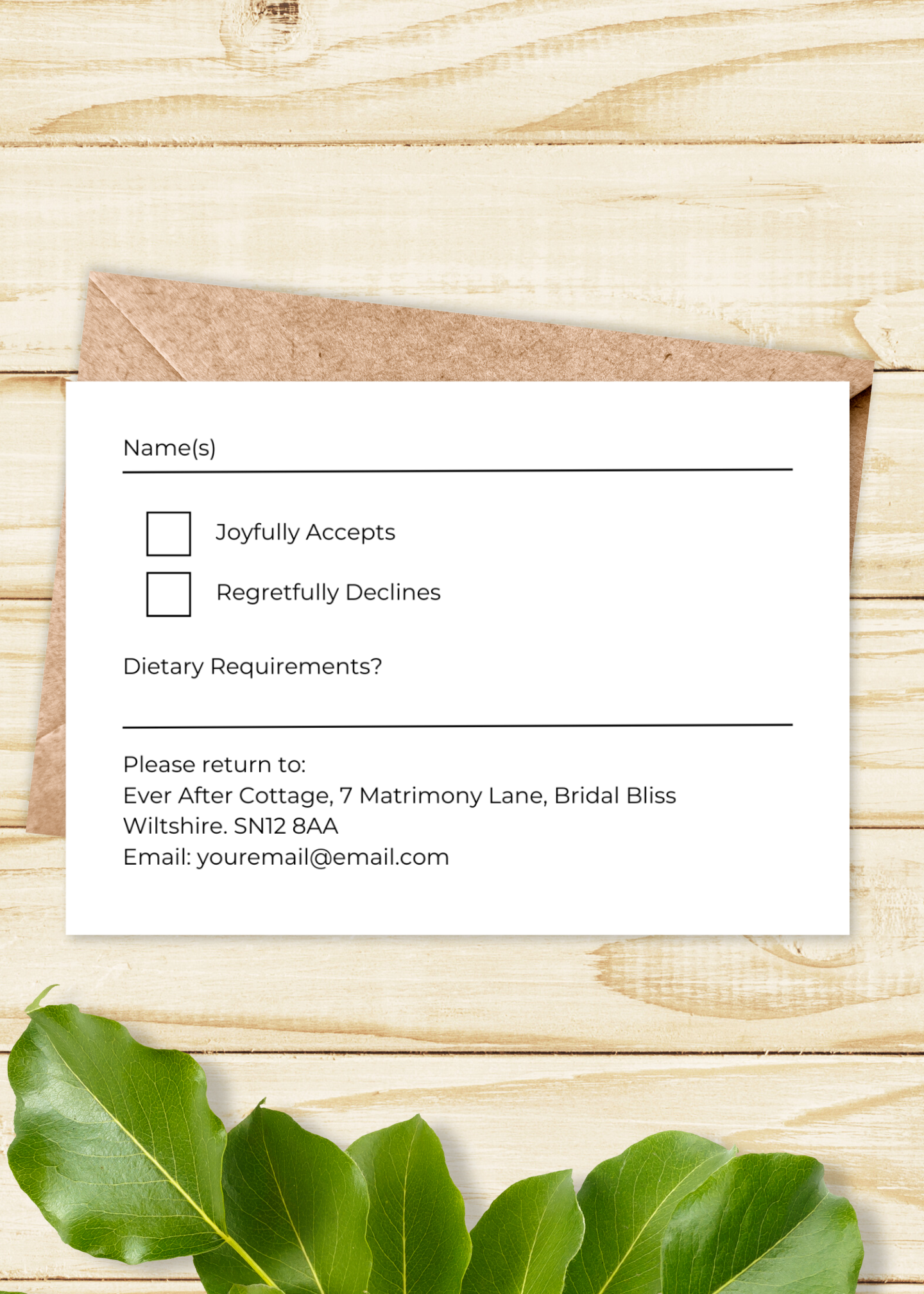 Midnight Ridge Wedding RSVP Card