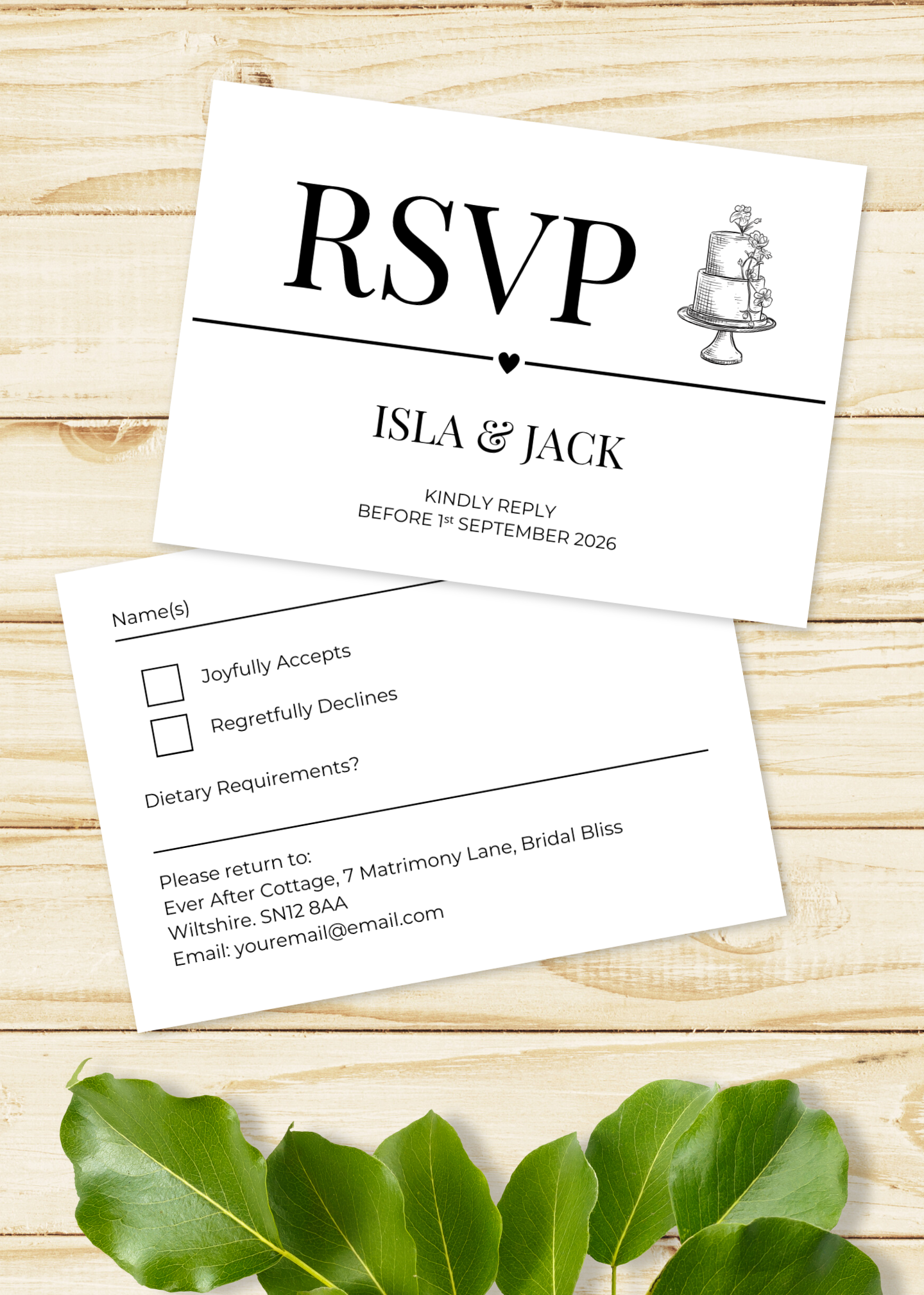 Midnight Ridge Wedding RSVP Card