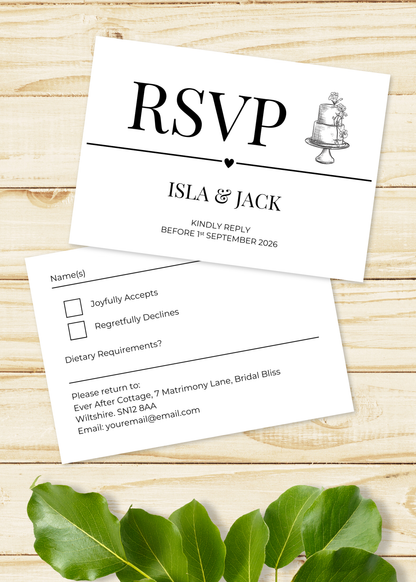 Midnight Ridge Wedding RSVP Card