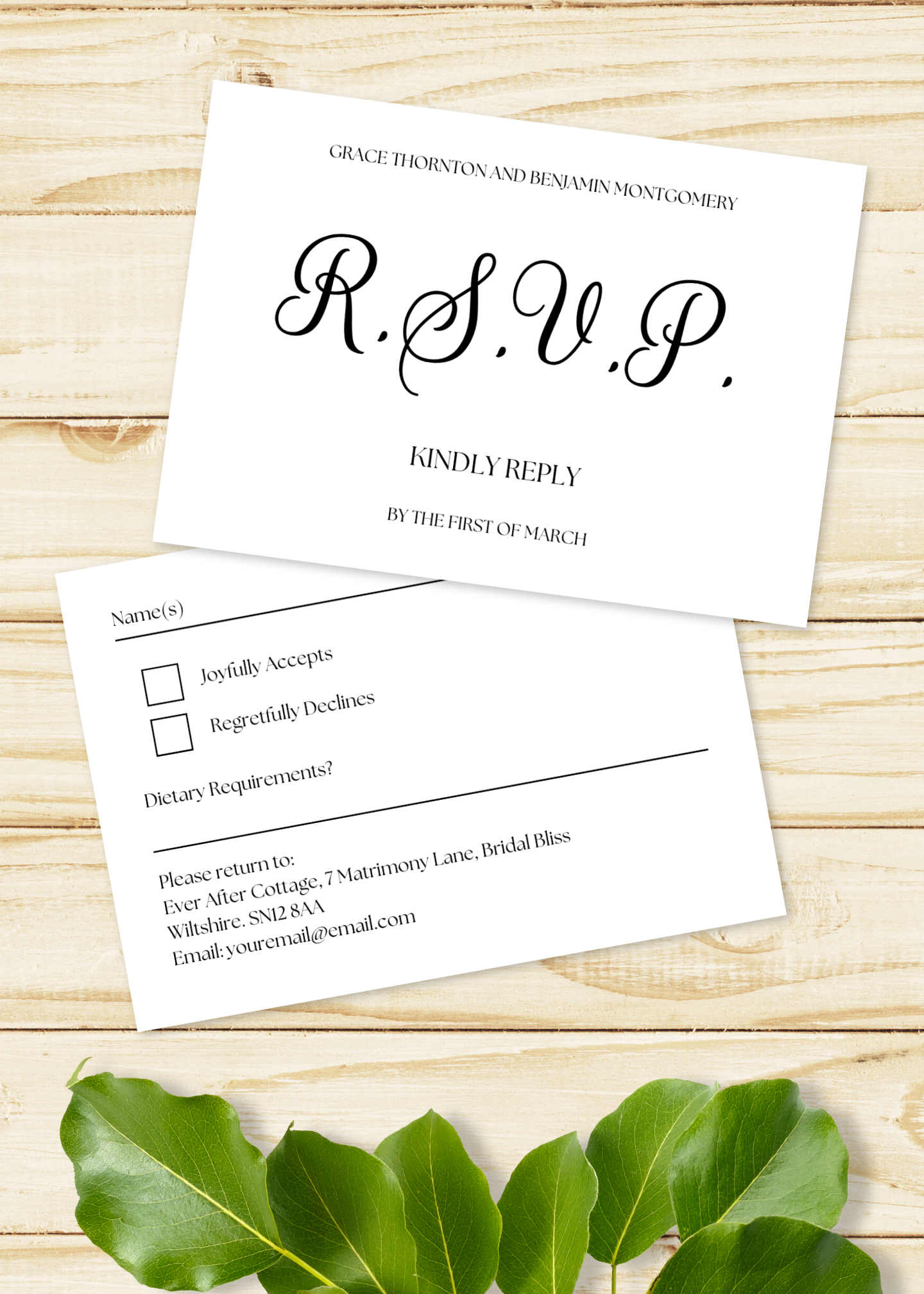 Oakmere Wedding RSVP Card