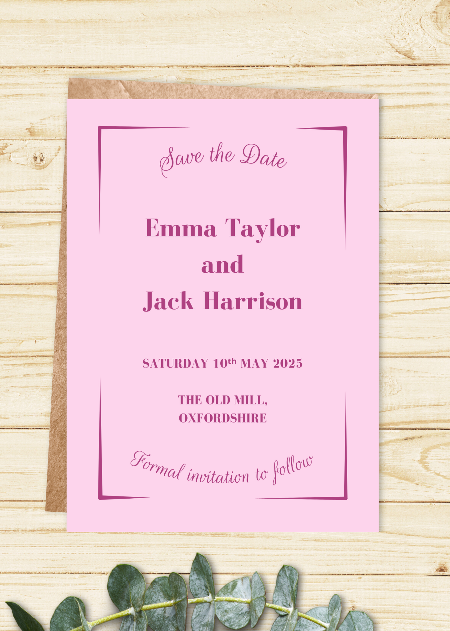 Raspberry Glint Save The Date