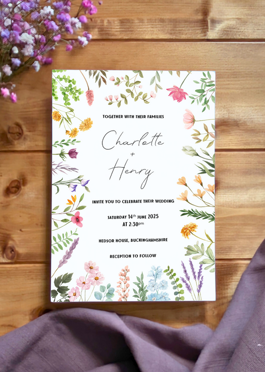 Wildflower Mist Wedding Invitation