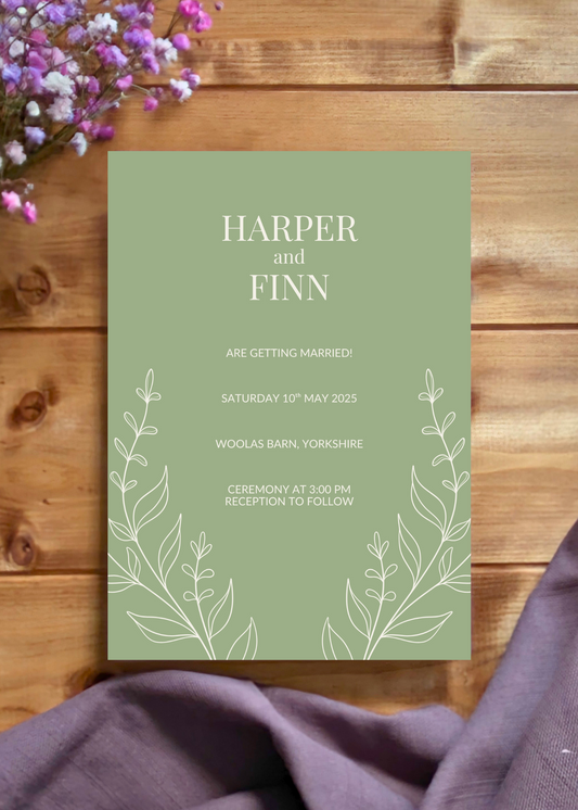 Meadow Sage Wedding Invitation