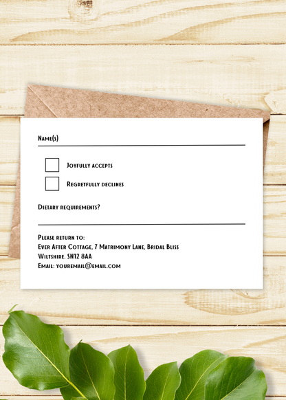 Wildflower Mist Wedding RSVP Card